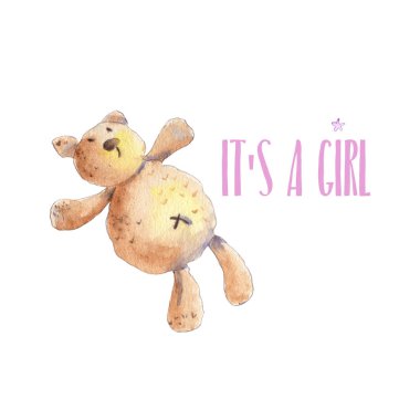 Oyuncak ayı yeni doğan kart