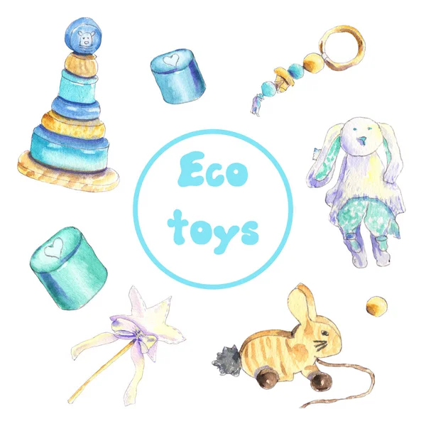 Zabawki drewniane Eco — Zdjęcie stockowe
