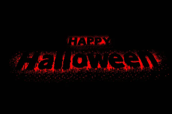 Inschrift Happy Halloween Mit Tropfendem Blut Auf Schwarzem Hintergrund — Stockfoto