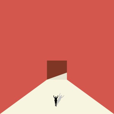 Sorunu çözmenin yolu. İş konsepti ve kazananın fikirleri. Vektör.