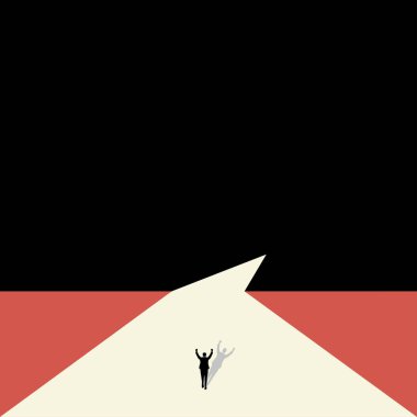 Sorunu çözmenin yolu. İş konsepti ve kazananın fikirleri. Vektör.