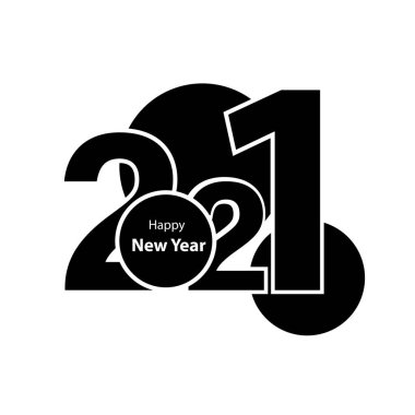 Mutlu yıllar 2021 tasarım şablonu. Takvim, tebrik kartı ya da yazdırma için tasarım.
