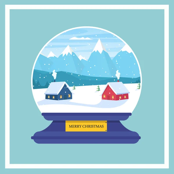 圣诞玻璃球 里面有冬季风景 矢量图形 — 图库矢量图片