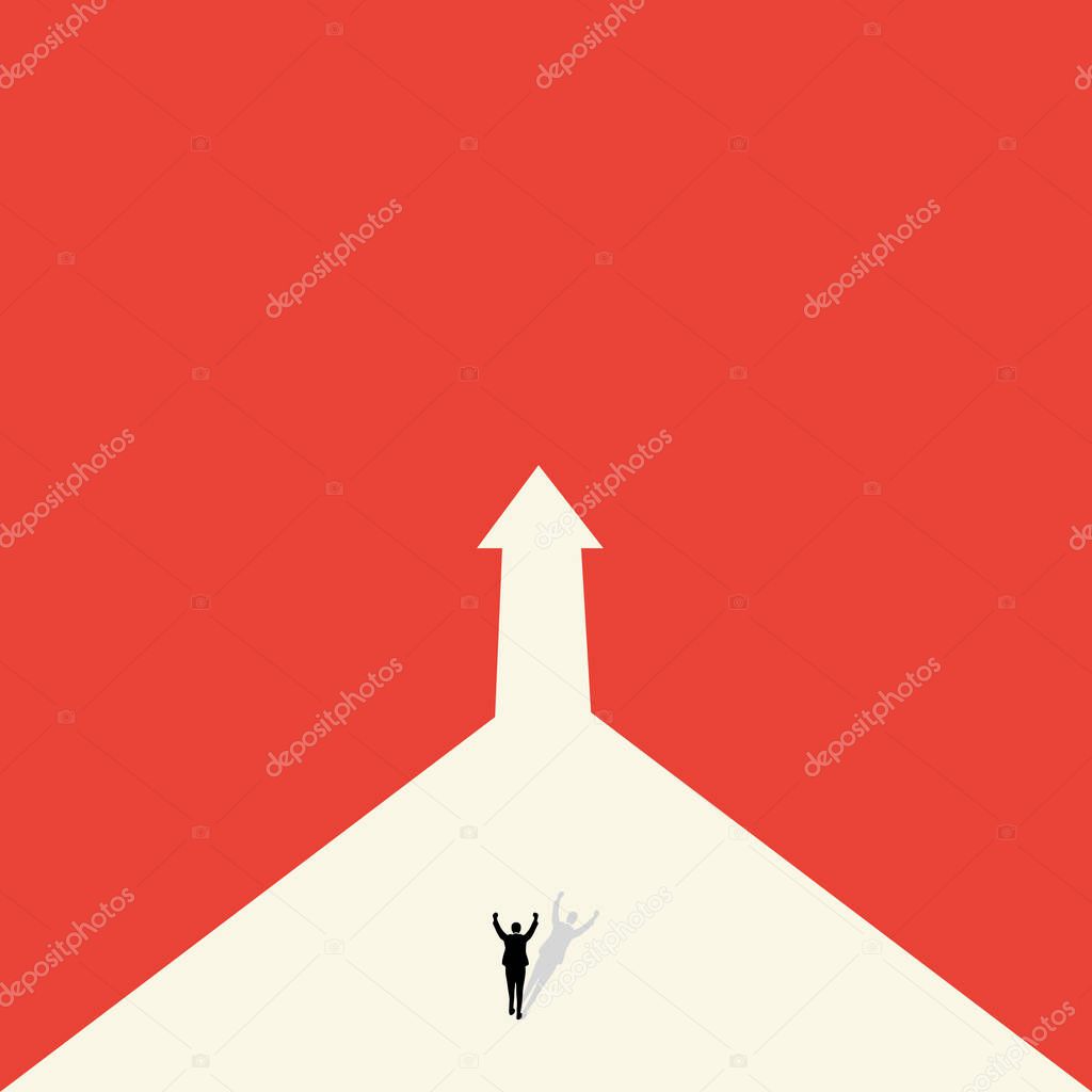 Vector concept of business opportunity, path choice or obstacle. Ideas for Businessmen. Strategy of action and future career success.minimalist design, Vector