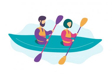 Sevimli modern genç çift kayak
