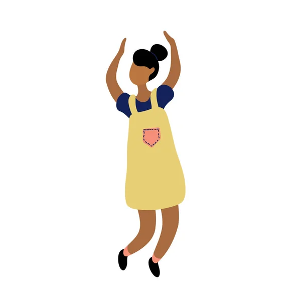 Ung dansande liten snygg svart kvinna — Stock vektor