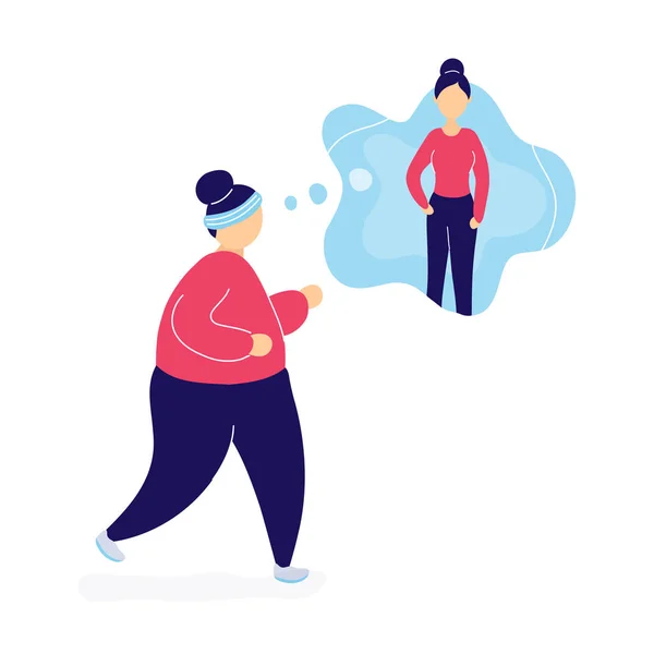 Şişman kadın koşu ve kilo kaybı hakkında rüya