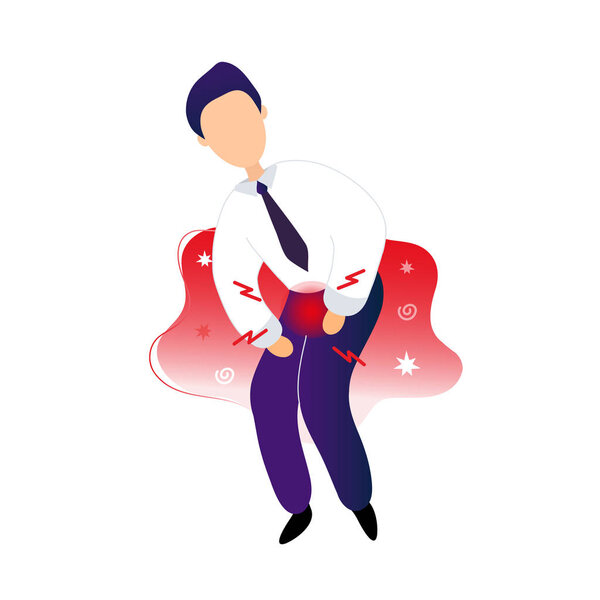 Man with pain in bladder