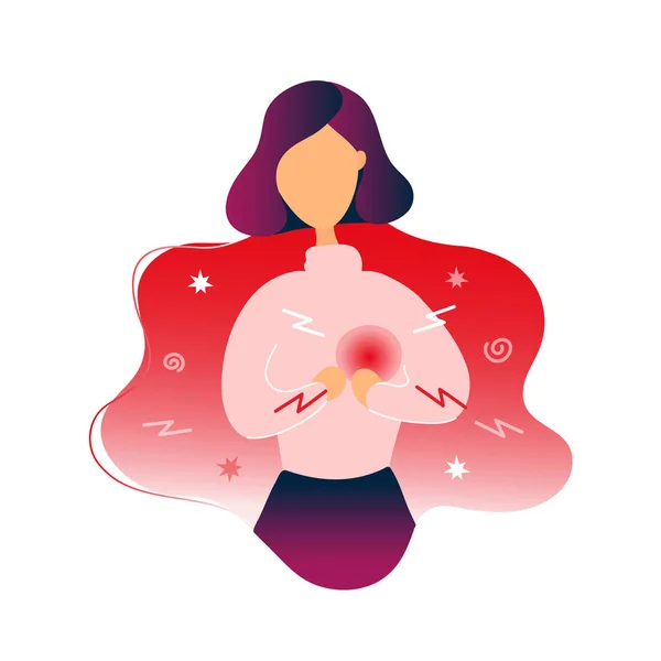 Kalp ağrısı olan hasta kadın