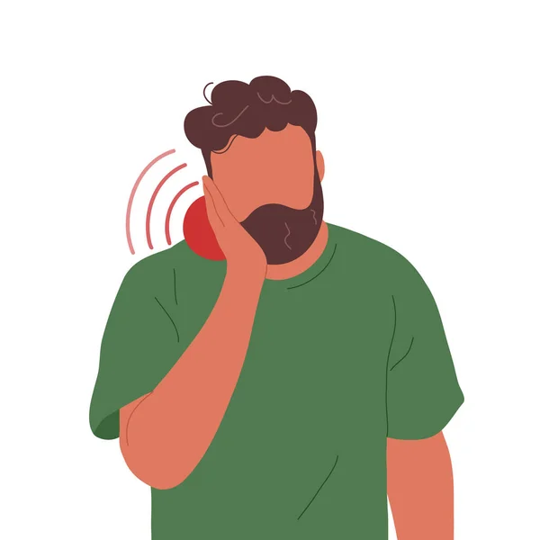 Dişi ağrıyan bir adam hatununa dokunuyor.