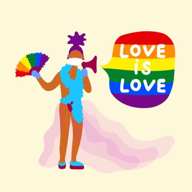 Tıbbi maskeli Lgbtq eylemcisi