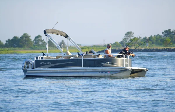 Bethany Beach Delaware June 2020 Anglers Pontoon Boat Fishing Flounder — Stock Photo, Image