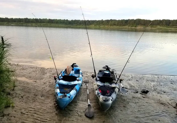 Millsboro Delaware Estados Unidos Junio 2020 Dos Kayaks Equipados Con —  Fotos de Stock