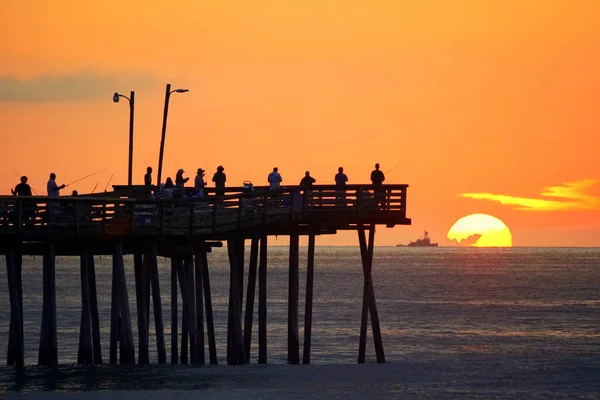 Bella Alba Con Vista Sul Molo Pesca Virginia Beach Stati — Foto Stock