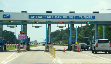 Virginia, U.S.A - June 29, 2020 - The toll entrance into Chesapeake Bay Bridge Tunnel clipart