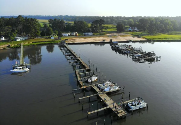 Millsboro Delaware July 2020 Aerial View Boat Ramp Marina Rehoboth — Stock Photo, Image