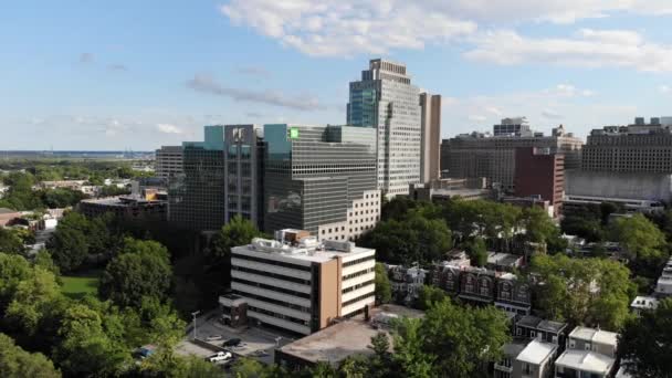 Vista Aérea Los Edificios Del Centro Cerca Wilmington Delaware — Vídeo de stock