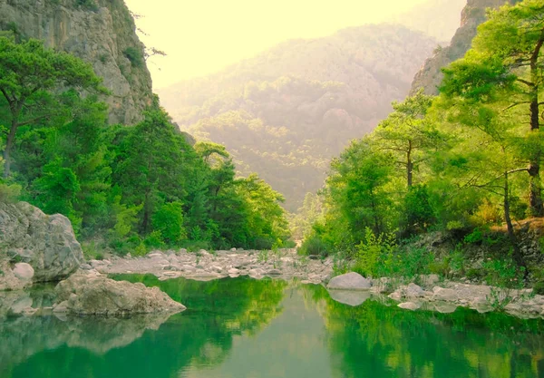 Расслабляющий Живописный Вид Горное Озеро — стоковое фото