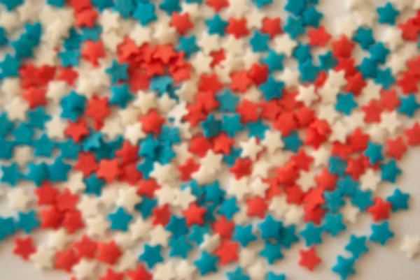 Multicolorido Vermelho Branco Azul Estrelas Borrão Fundo — Fotografia de Stock