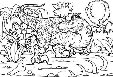 Boyama kitabı, Velociraptor dinozor boyama sayfası
