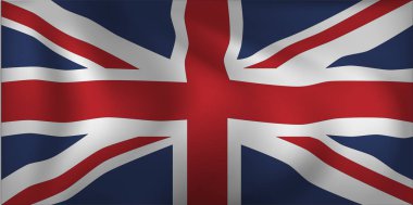 Saten Birleşik Krallık bayrağı, eps10 vektör illüstrasyonu