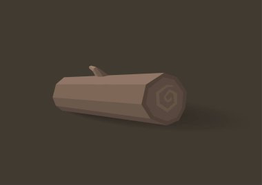 Çürük günlükler. 3d lowpoly vektör illüstrasyon