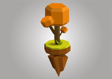 sonbahar Kavramsal çokgen geometrik ağaç. Soyut vektör Çizimi, düşük poli stili. Stilize tasarım öğesi. Afiş, afiş, el ilanı, kapak, broşür için arka plan tasarımı. Logo tasarımı.