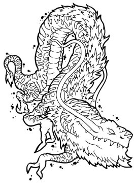 Boyama kitabı, ejderha, boyama sayfası