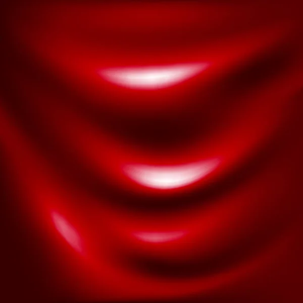 М'яка глянцева червона шовкова тканина. Шовкові хвилі. Тло — стоковий вектор