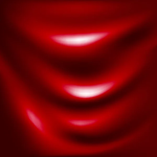 Tejido sedoso rojo brillante suave. Ondas de seda. Contexto — Vector de stock