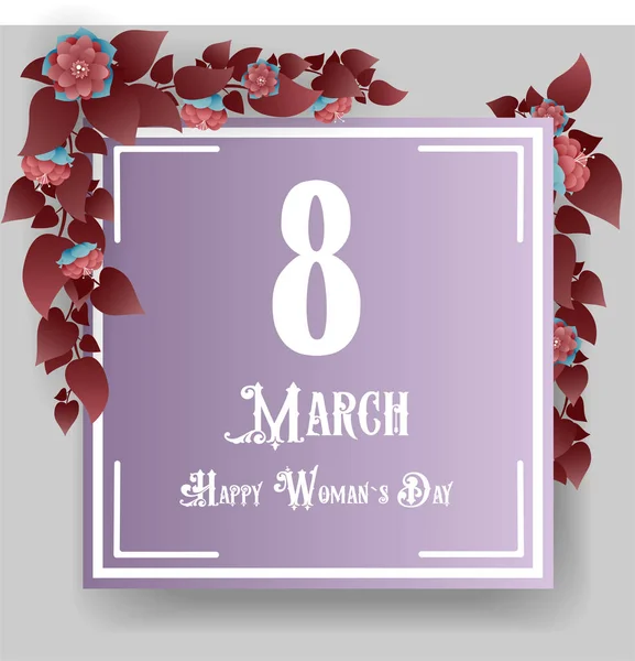 March Happy Womens Day Vector Illustration — Stock Vector