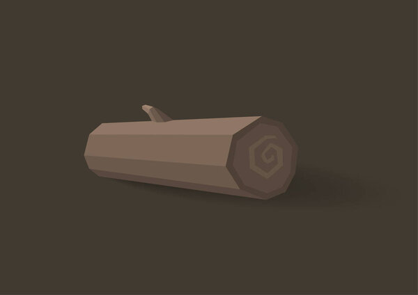 Rotten logs . 3D lowpoly vector illustration