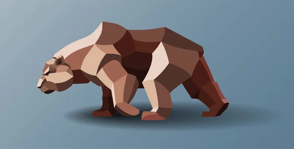 Медведь Низкий Стиль Линии Искусства Стол Clip Art — стоковый вектор