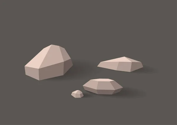 Low Poly Vector Illustration Rocher — Image vectorielle