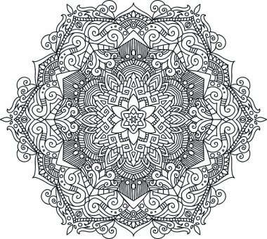 Mandala Etnik dekoratif unsur, El çizim arka plan