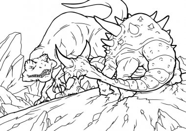 Bir dinozor çocuklar için boyama kitabı