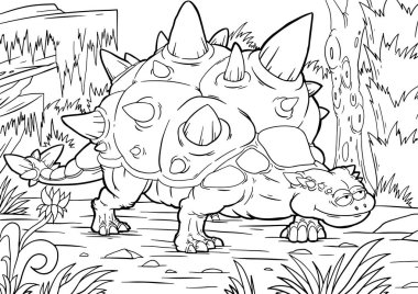 Bir dinozor çocuklar için boyama kitabı