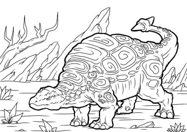 Bir dinozor çocuklar için boyama kitabı