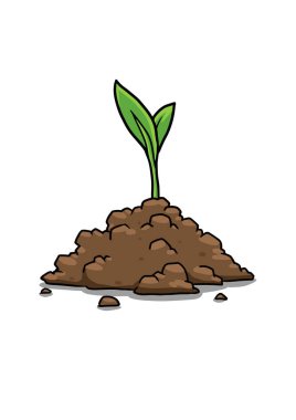 yerdeki yeşil sprout. vektör çizim.