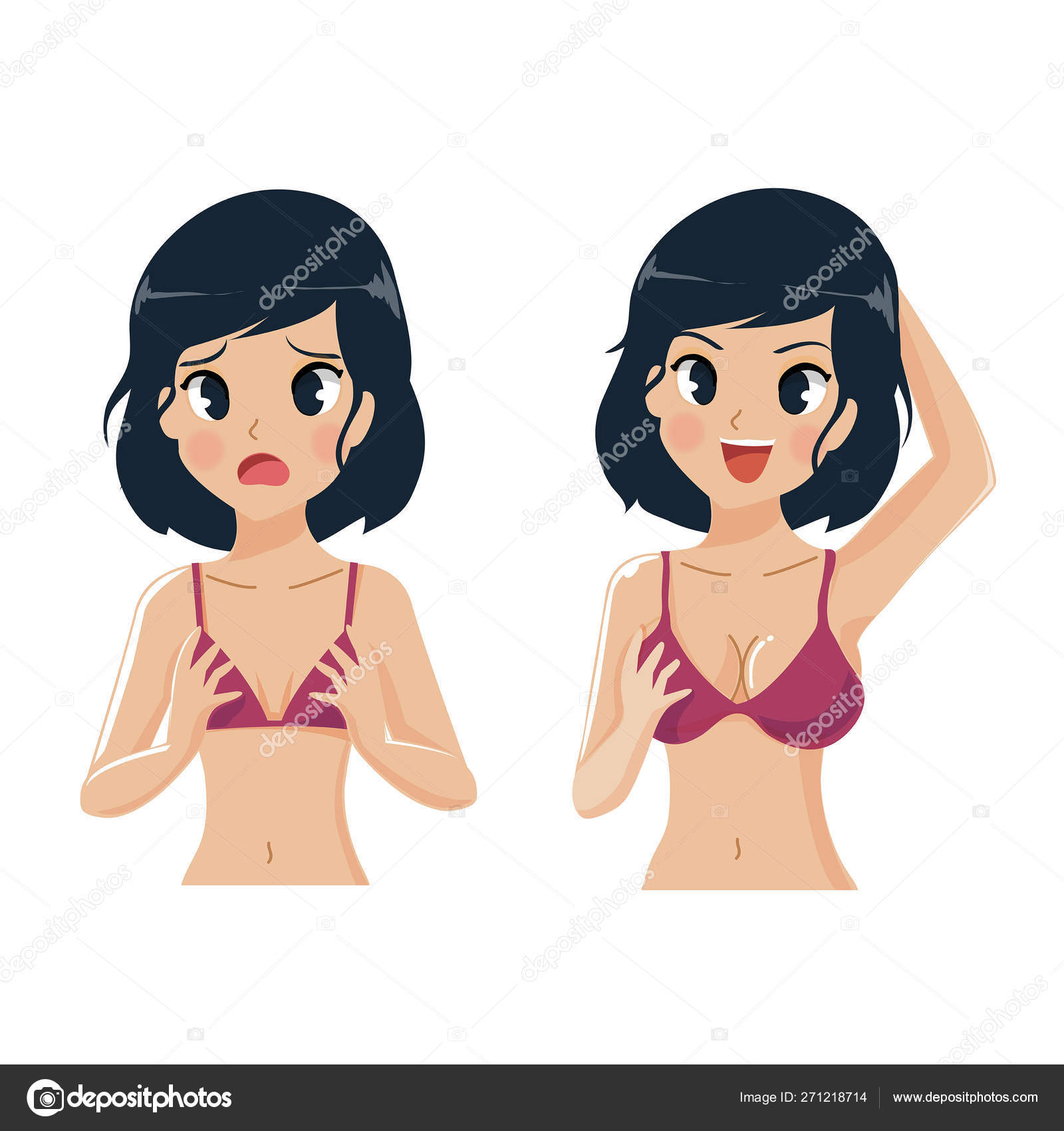 Boob compare girl. Stock Vector by ©besknt.th1991@gmail.com 271218714