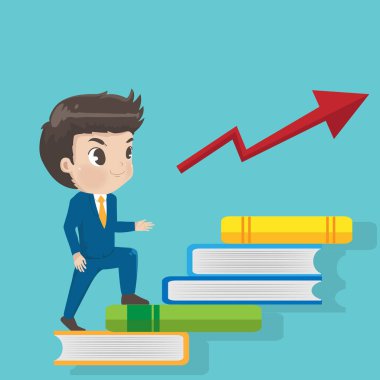 Success walk stairs book. vector Success walk stairs book. vector