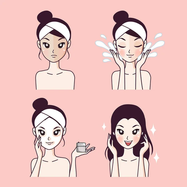 Mascarilla tratamiento chica — Vector de stock