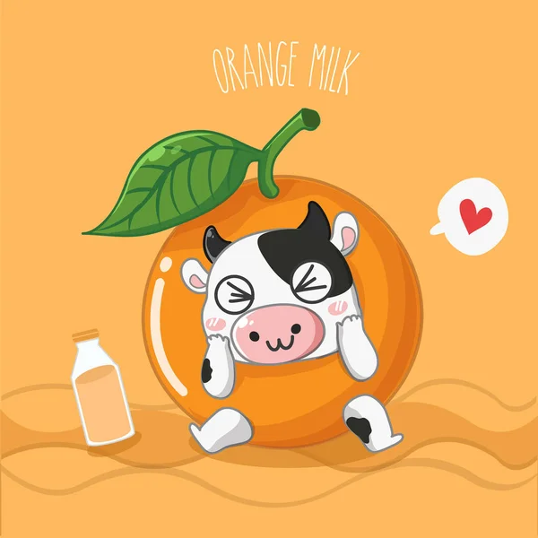 Orangenmilch — Stockvektor