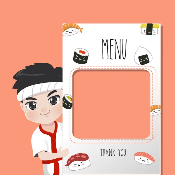 Menú chef Japón — Vector de stock