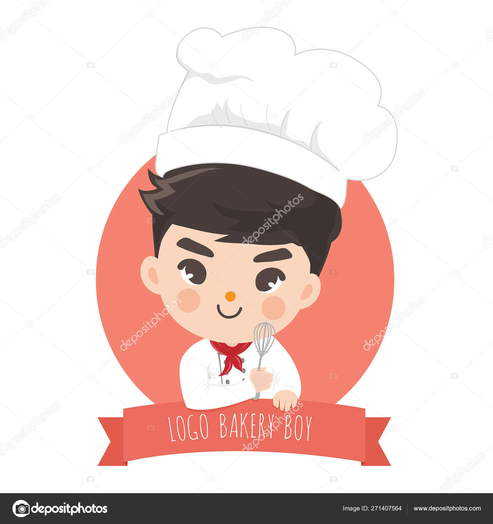 Logo chef boy bekery cute Stock Vector Image by ©@  #271407564