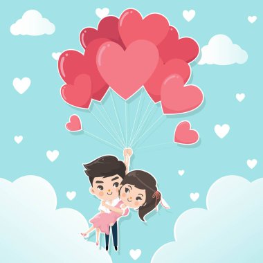 kalp şeklinde balon çiftler