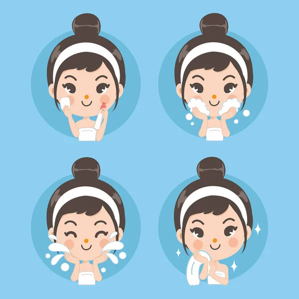 Clean facial. — Stock Vector