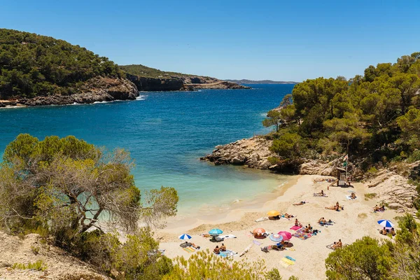 Cala Saladeta Paradiso Bizan Segreto Mediterraneo Ibiza — Foto Stock