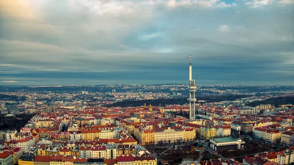 Prague aerial view of tv tower — Stock Photo, Image