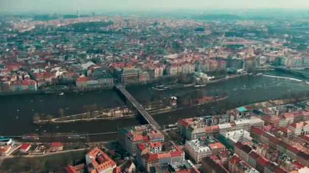 Praag Luchtfoto Van Petrin Hill Praag — Stockvideo